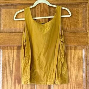 Diane Gilman Mustard Yellow Silk Sleeveless Top Large